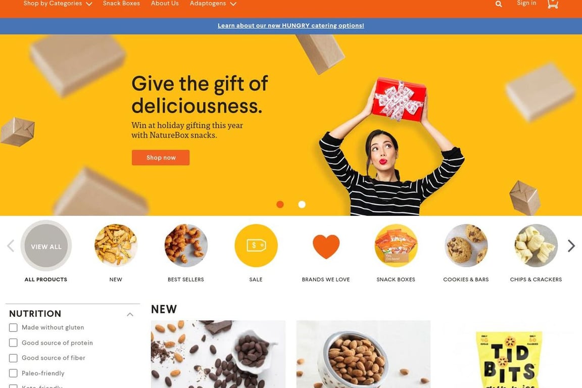 NatureBox homepage