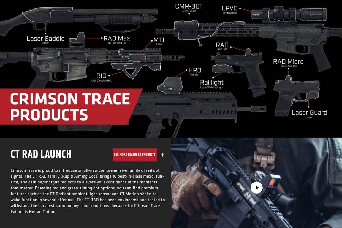 Crimson Trace homepage