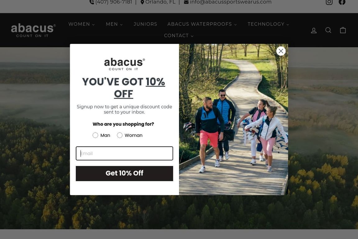 Abacus Sportswear US homepage