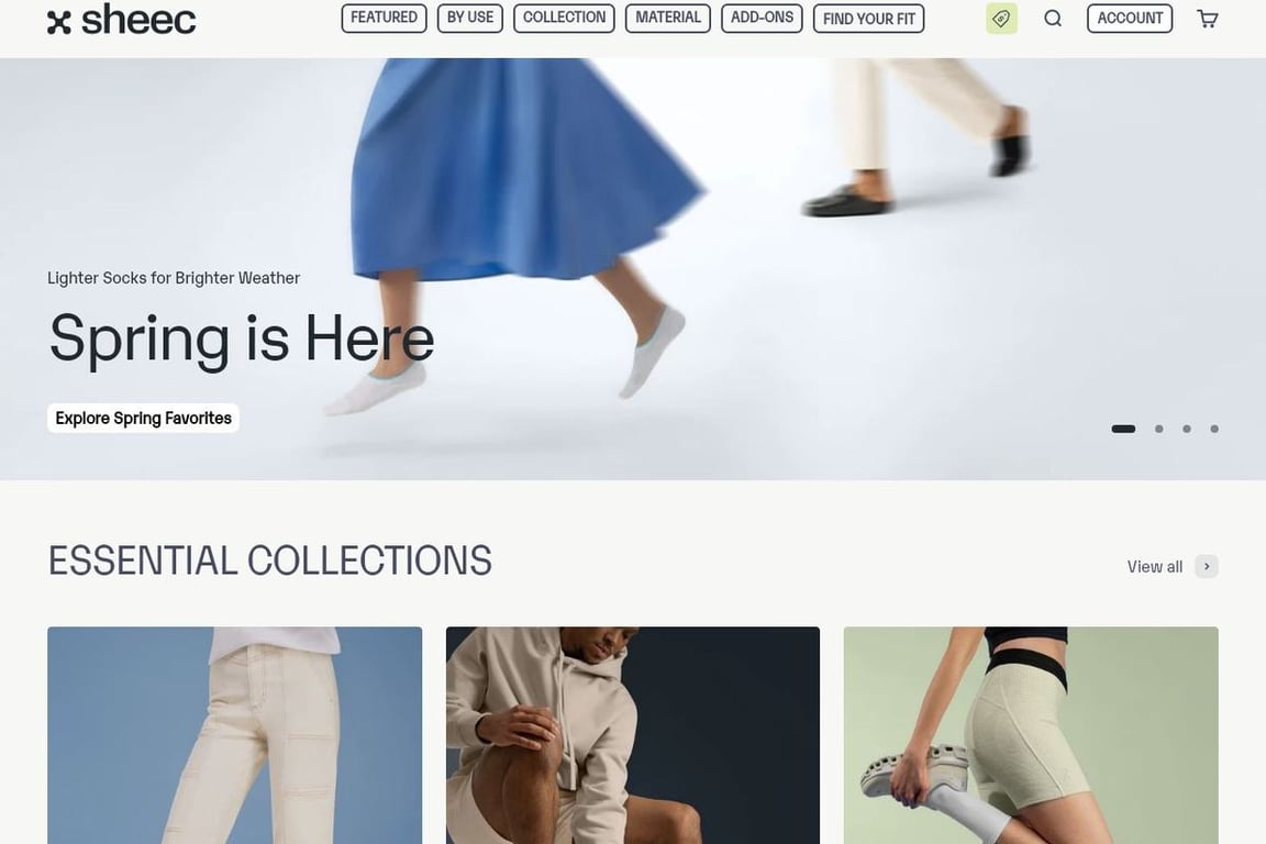 Sheec Socks homepage