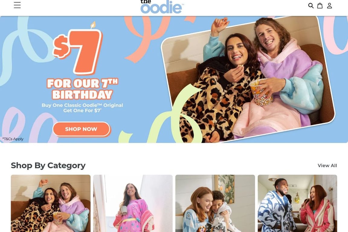 Oodie AU homepage