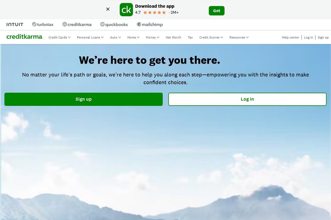 Credit Karma homepage