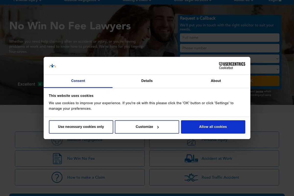First4Lawyers UK homepage