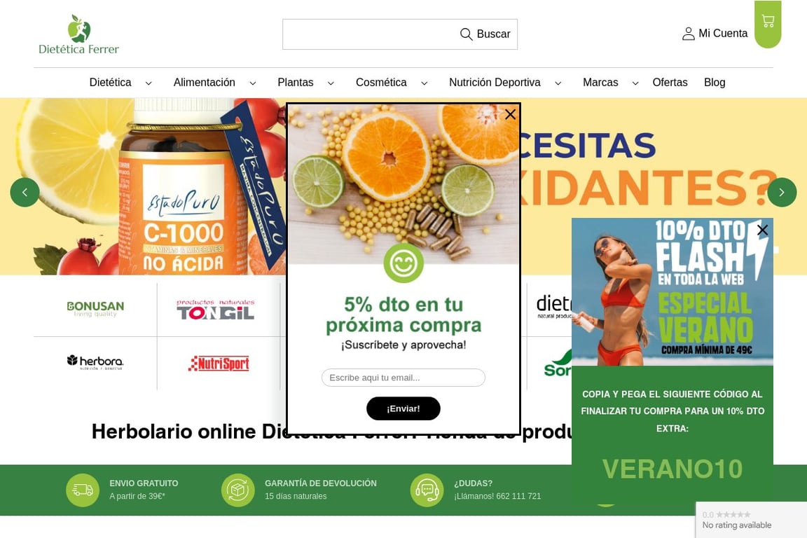 Dietetica Ferrer homepage