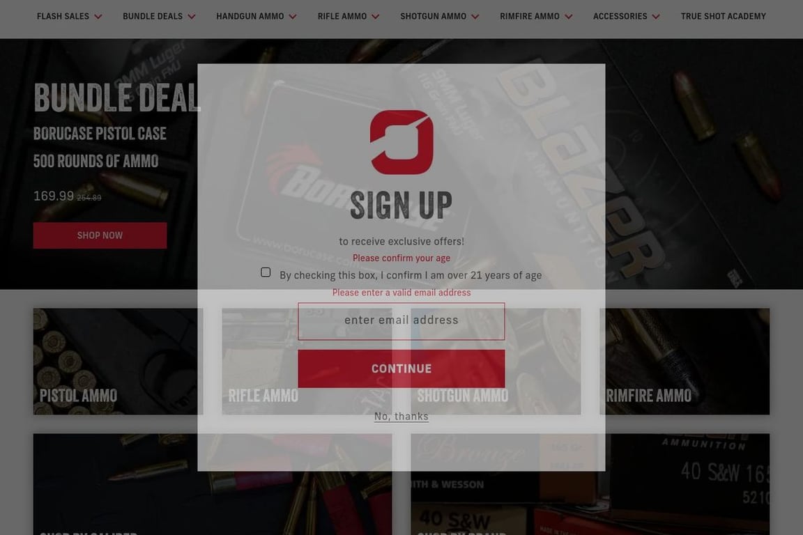 True Shot Gun Club homepage