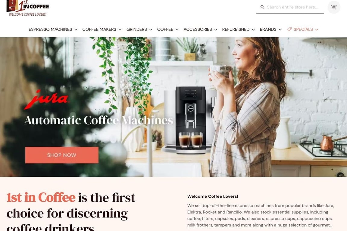 1st In Coffee homepage