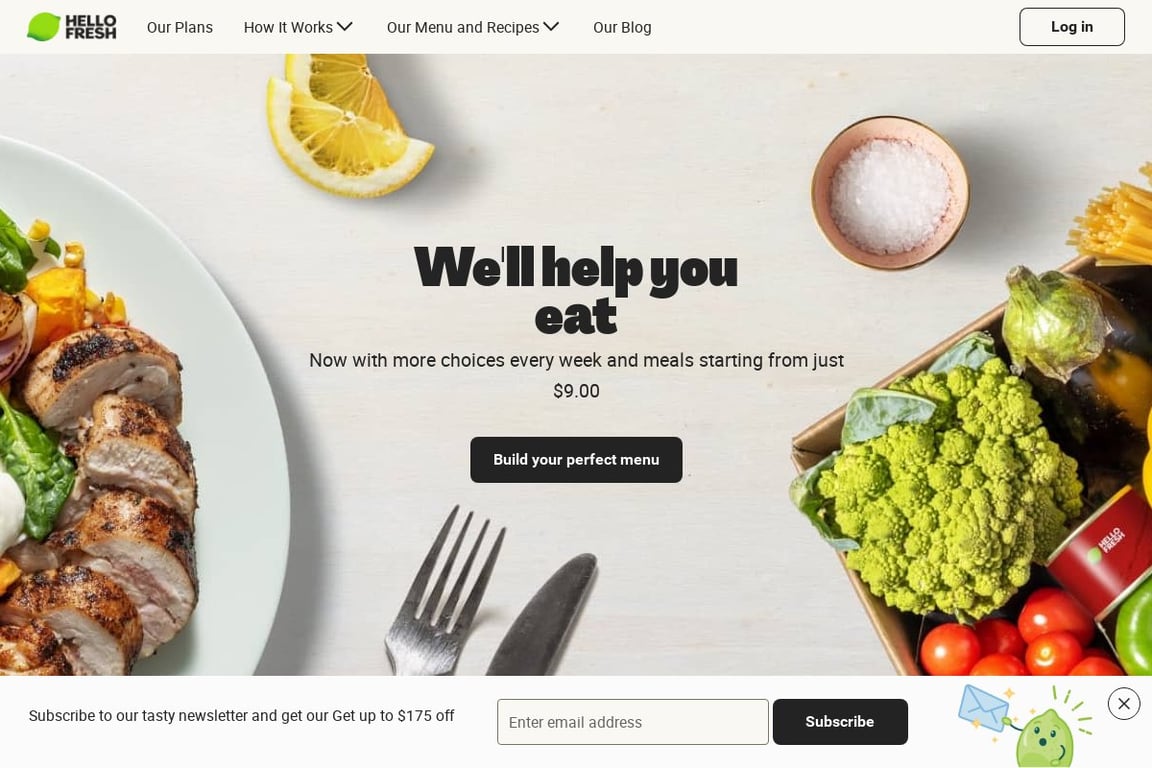 HelloFresh NZ homepage
