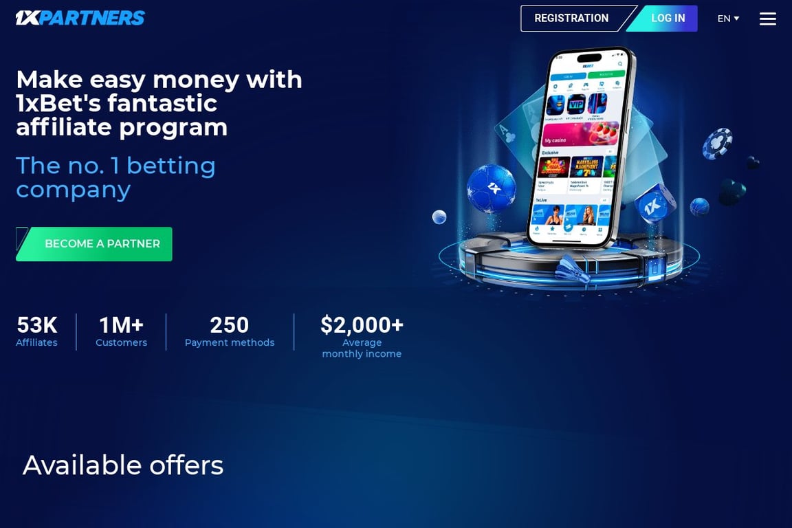 1xBet homepage