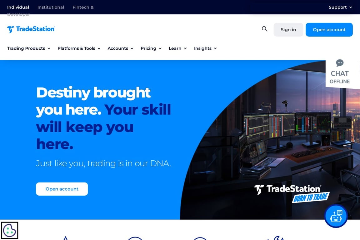 TradeStation homepage