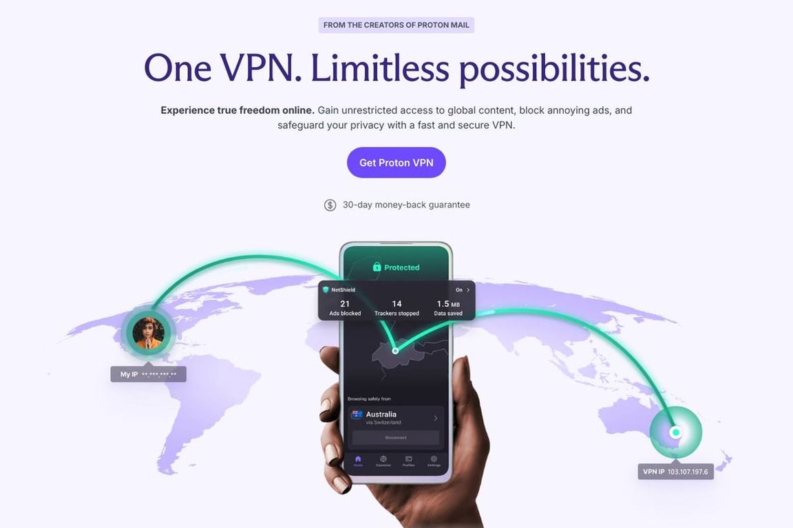 ProtonVPN homepage
