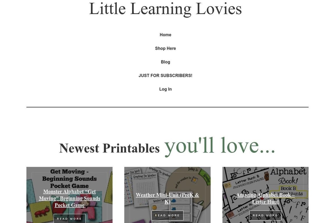 Little Learning Lovies homepage