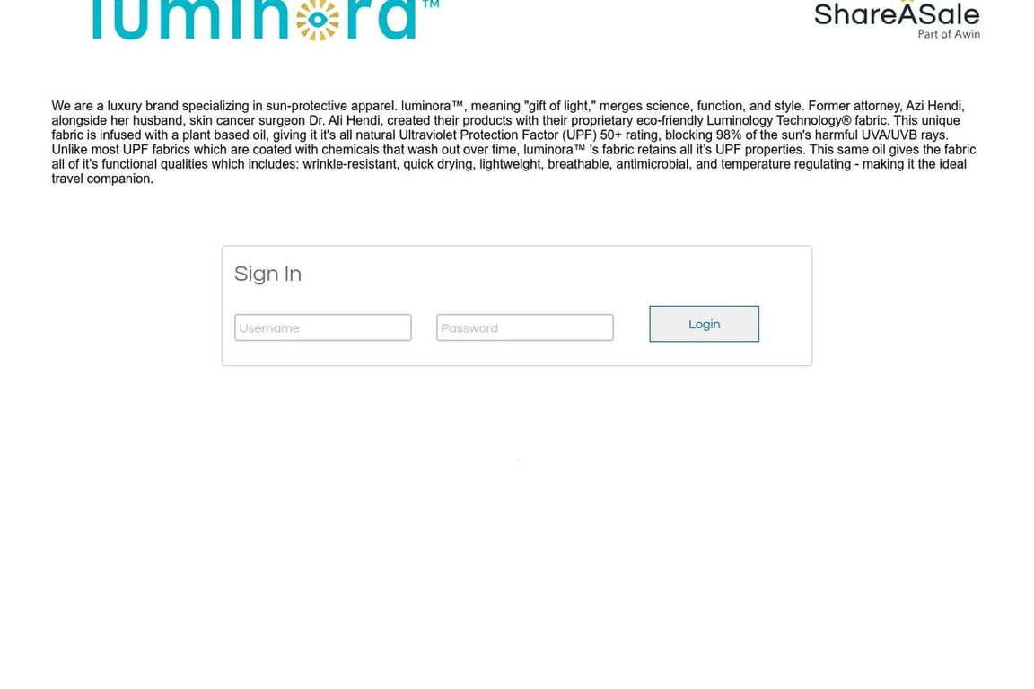 Luminora affiliate program signup page