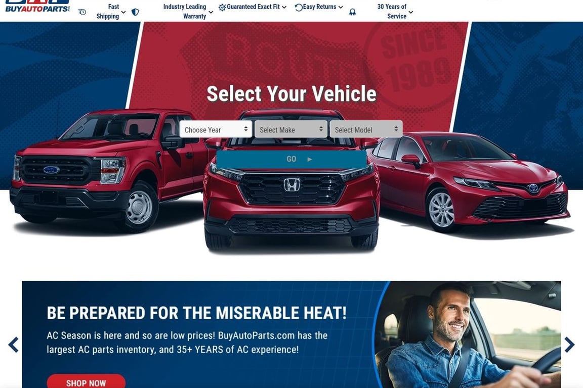Buy Auto Parts homepage