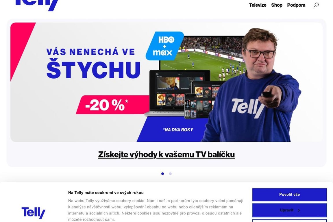 Telly homepage
