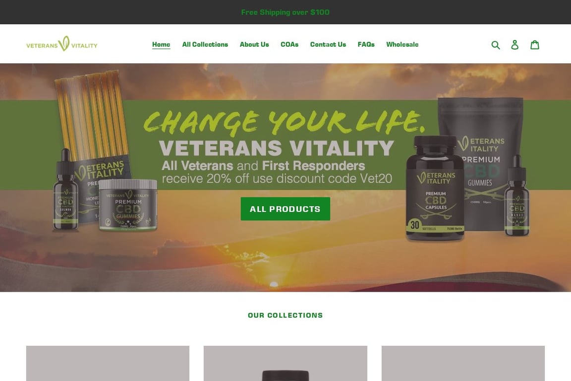 Veterans Vitality homepage