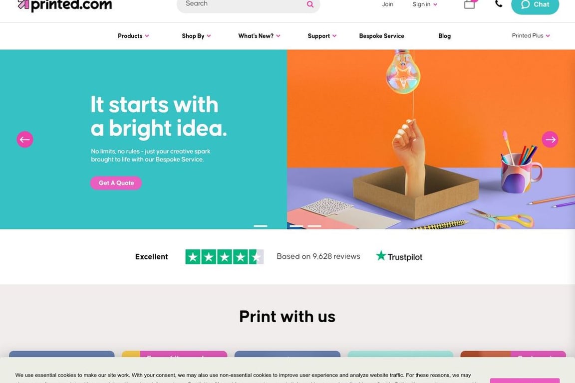 Printed. com UK homepage