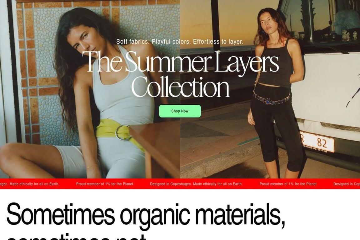 Organic Basics homepage