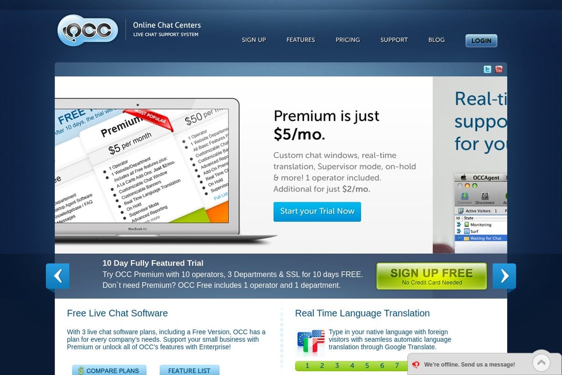 Online Chat Centers homepage