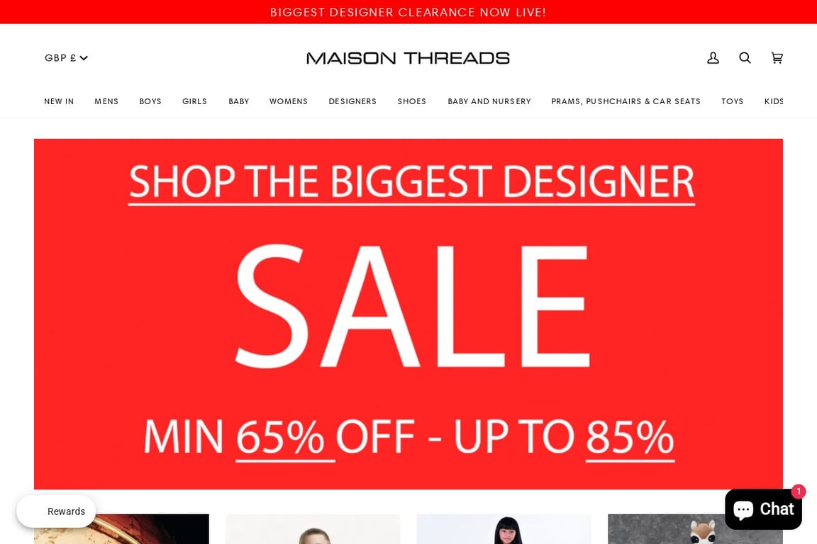 Maison Threads homepage