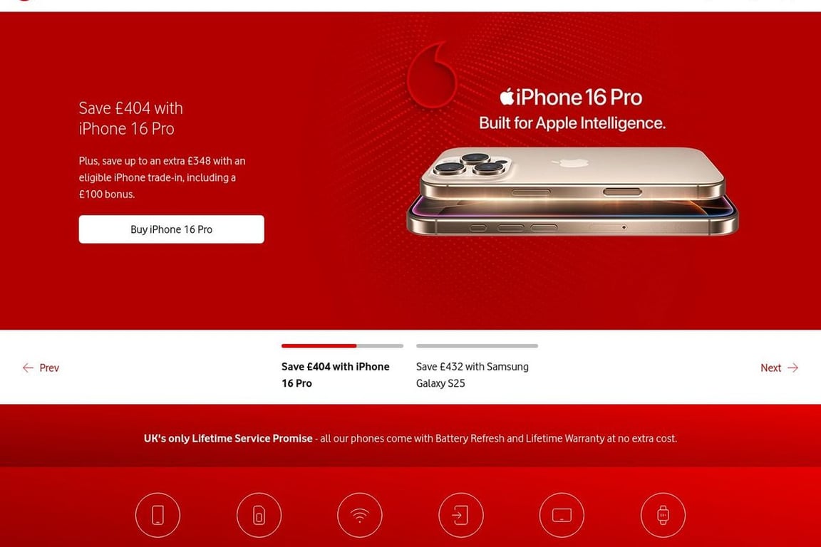 Vodafone homepage