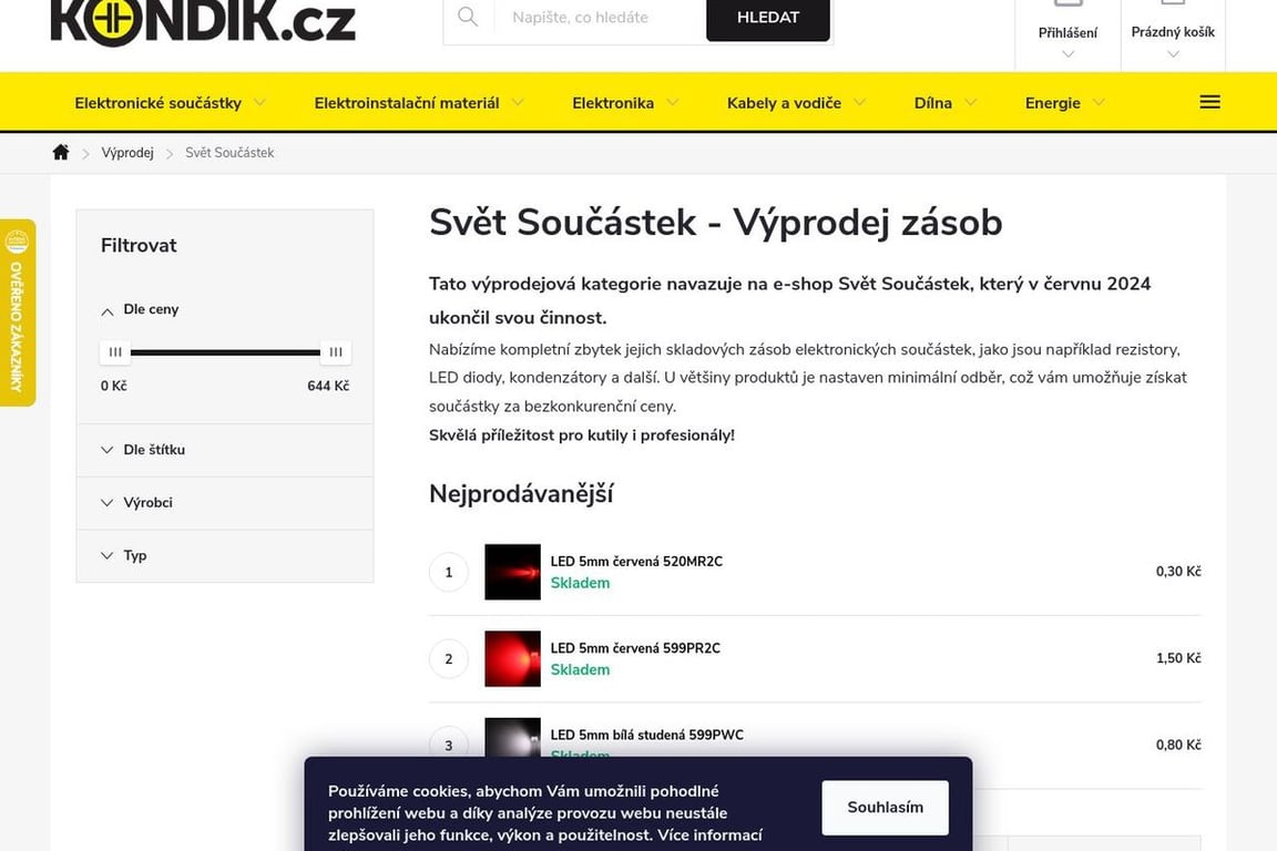 SvetSoucastek homepage