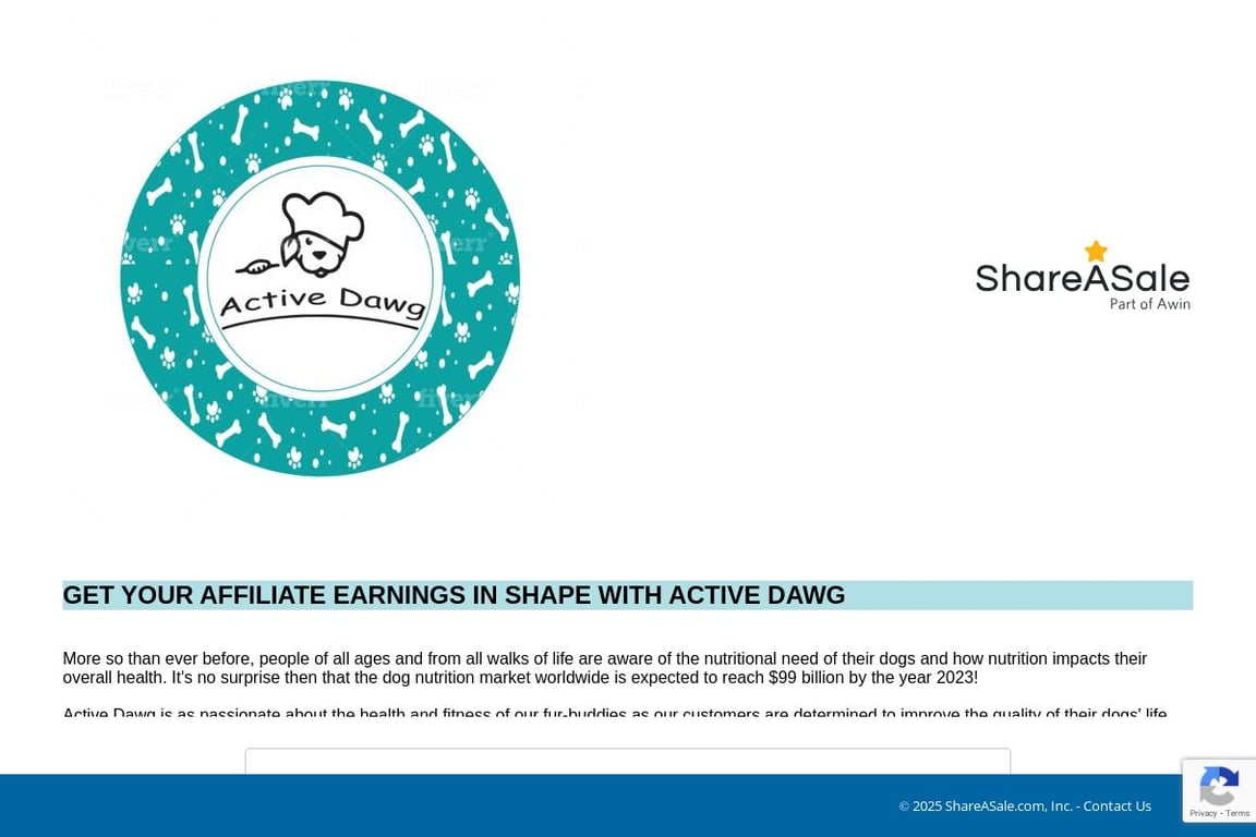Active Dawg affiliate program signup page