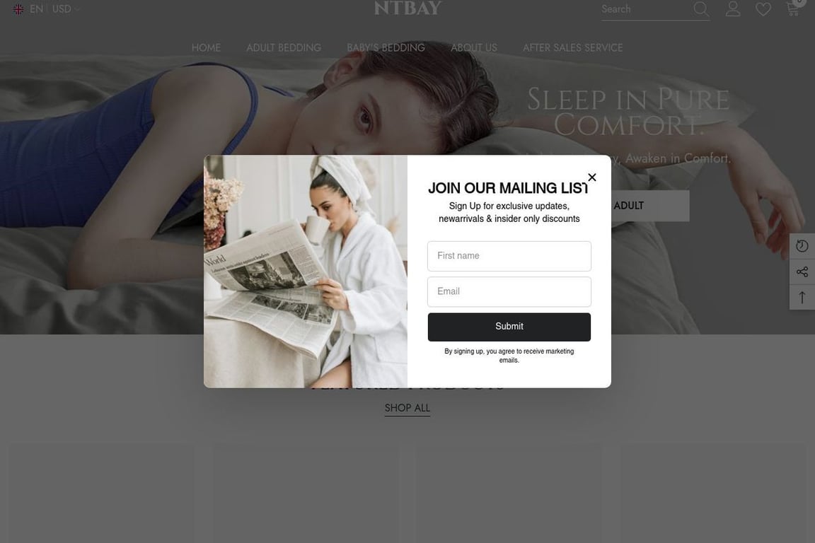 NTBAY HOME homepage