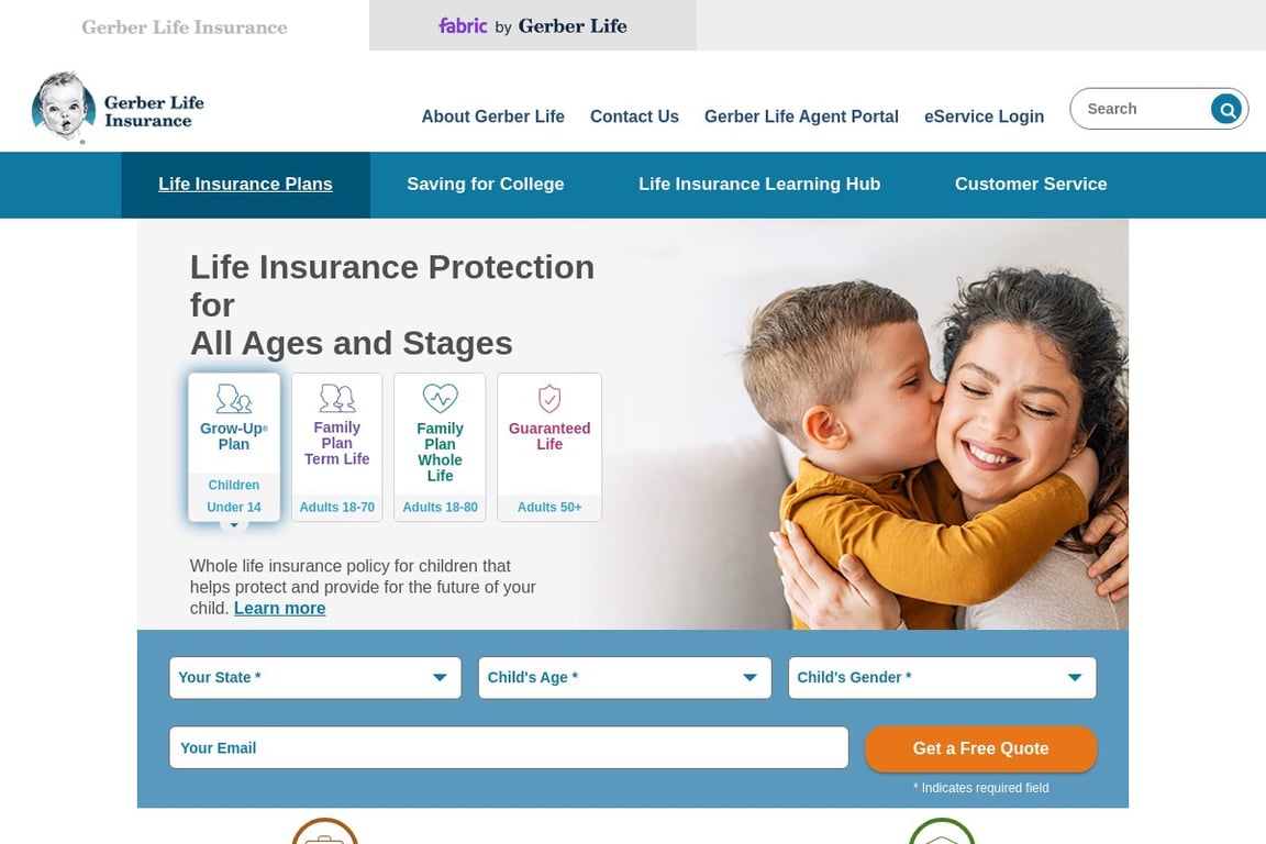 Gerber Life Insurance homepage