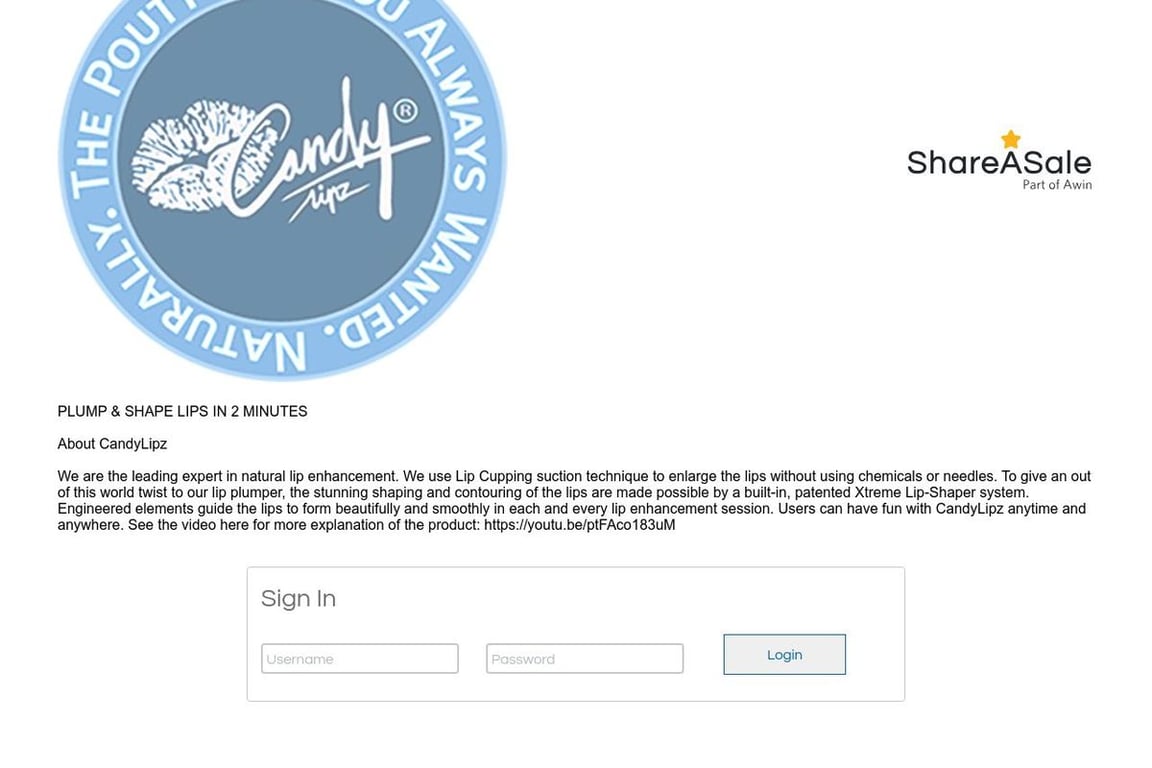 CandyLipz LLC affiliate program signup page