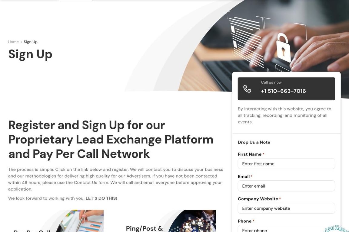 Astoria Company affiliate program signup page