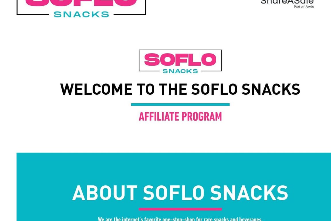 Soflo Snacks affiliate program signup page