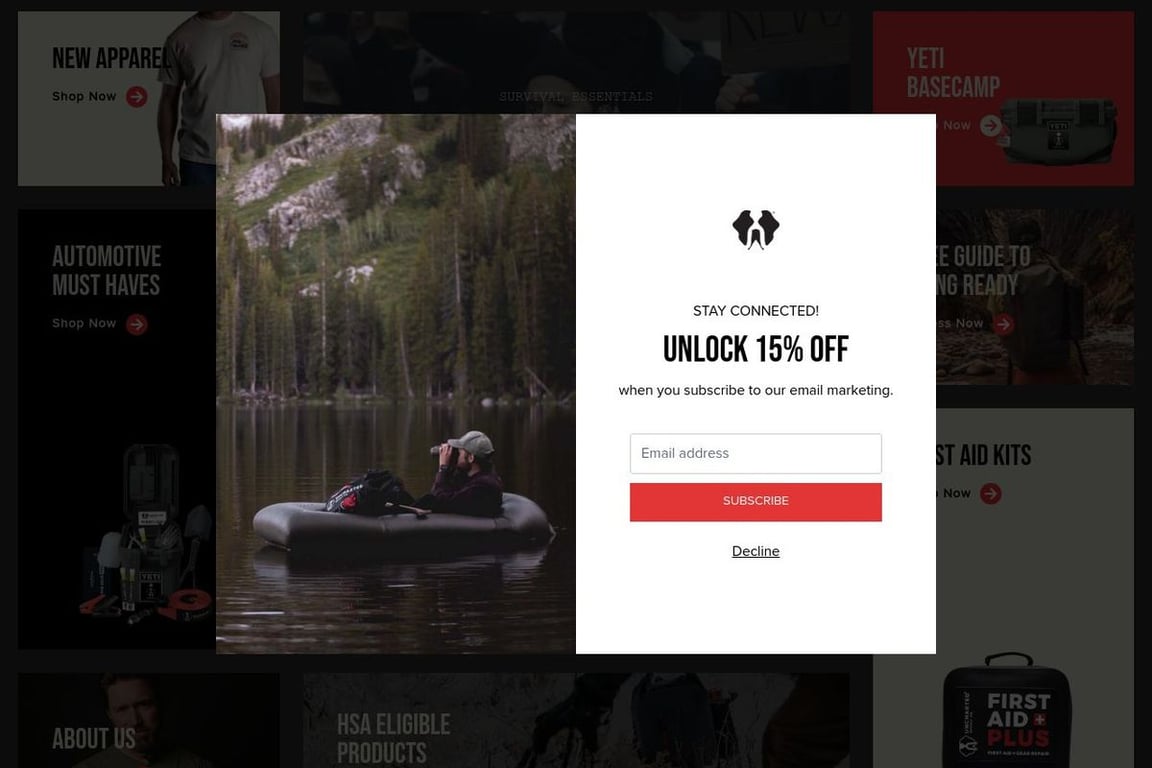 Uncharted Supply Co. homepage