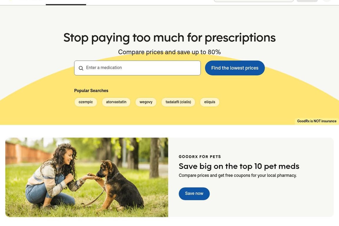 Goodrx homepage