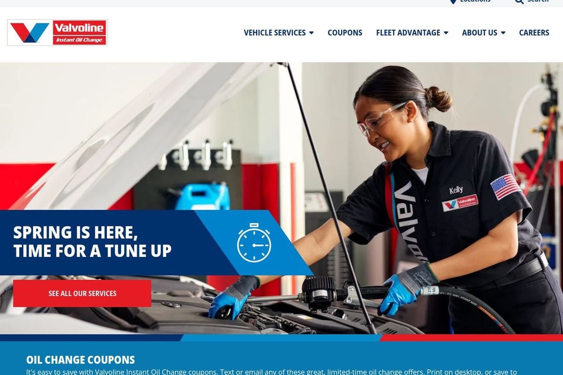 Valvoline Instant Oil Change homepage
