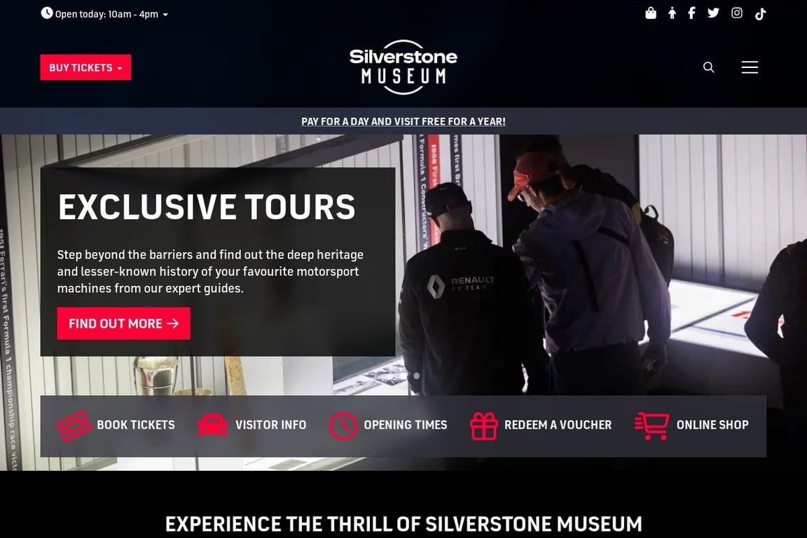 Silverstone Interactive Museum homepage