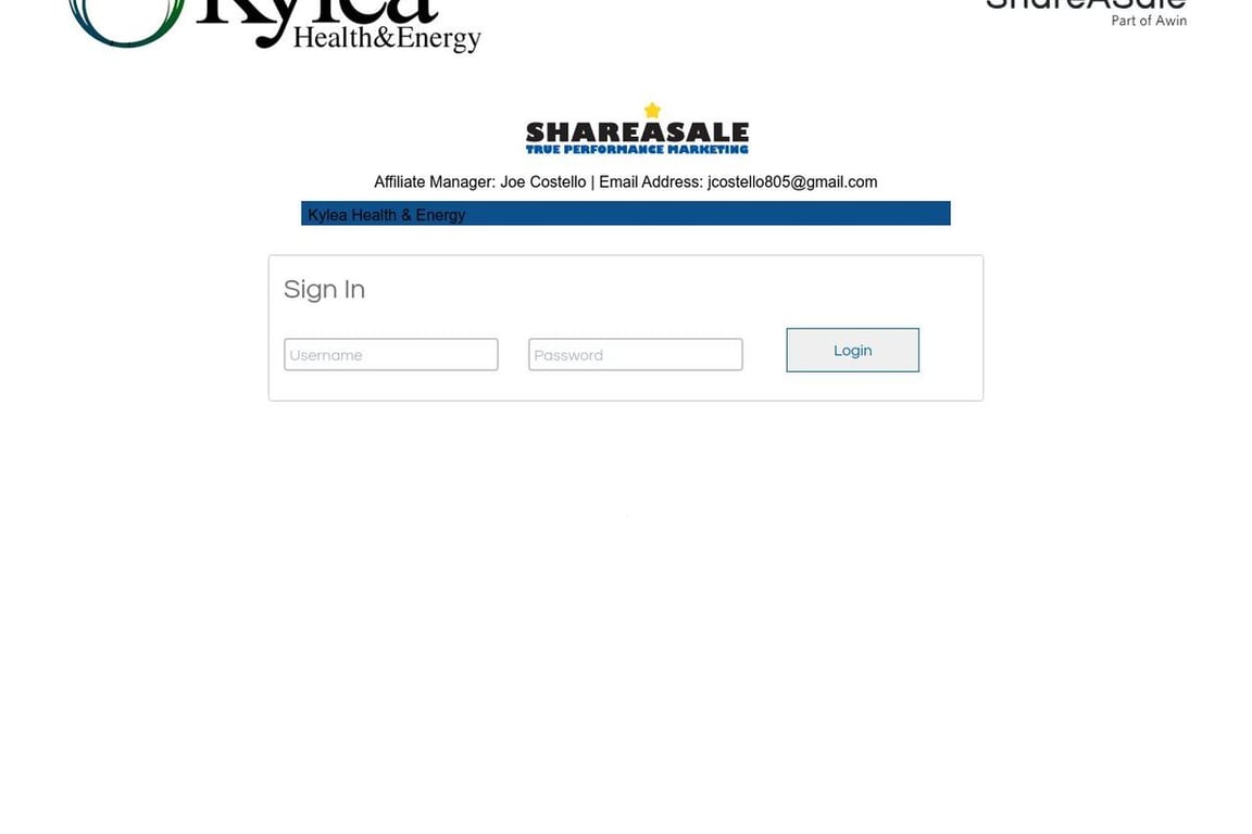 Kylea Health affiliate program signup page