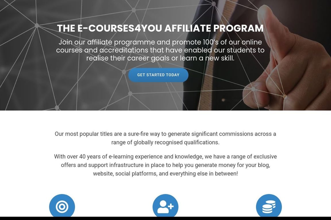 ECourses4You affiliate program signup page