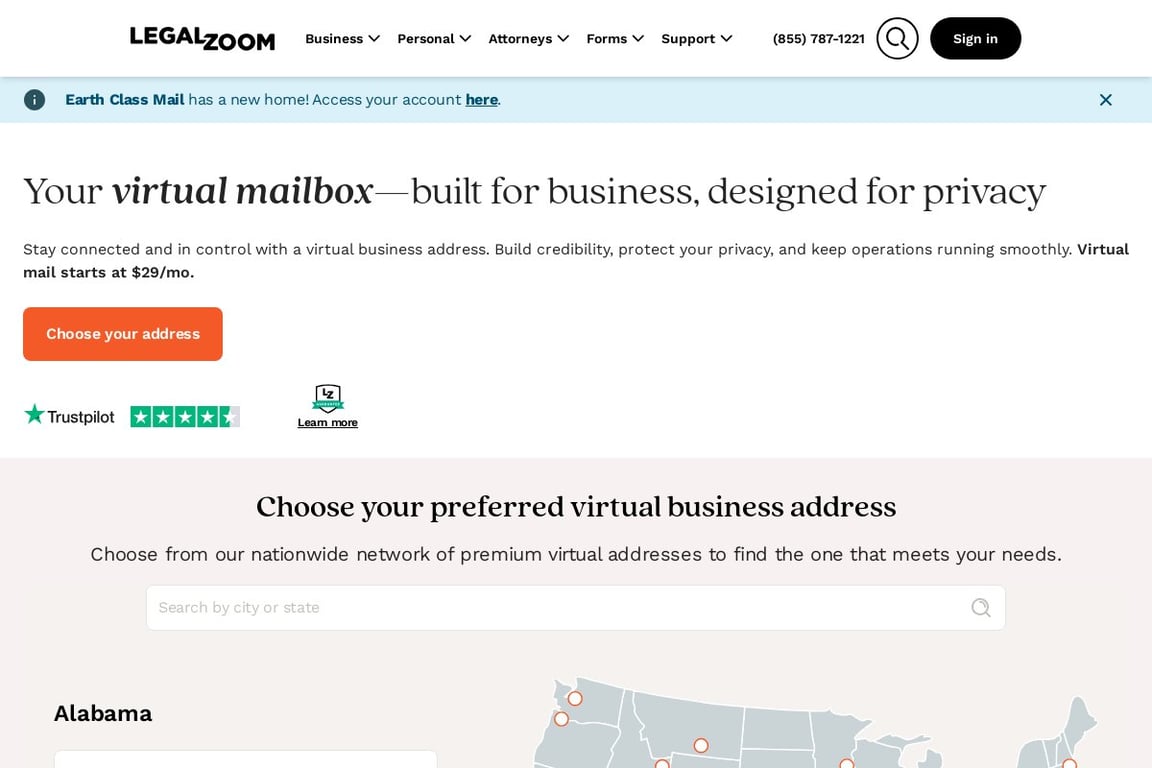 Earth Class Mail affiliate program signup page