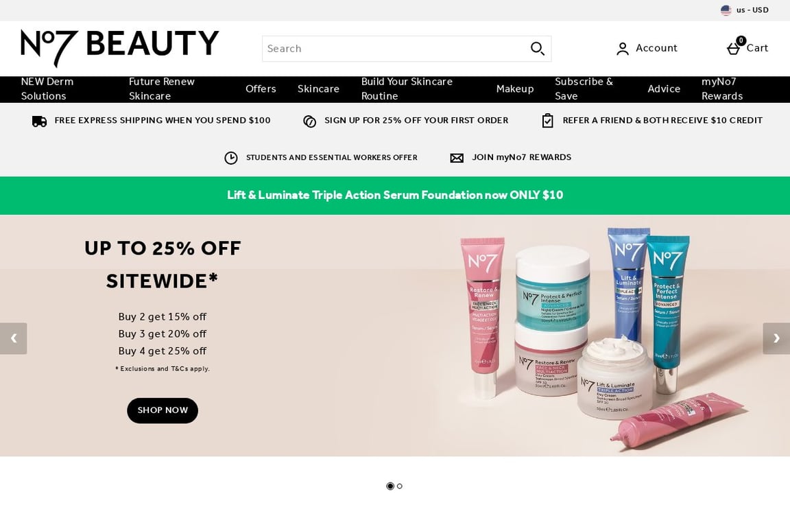 No7 Beauty homepage
