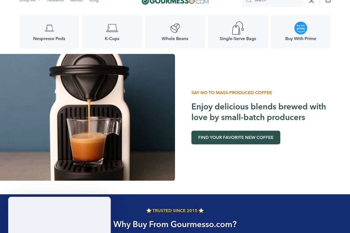 Gourmesso homepage