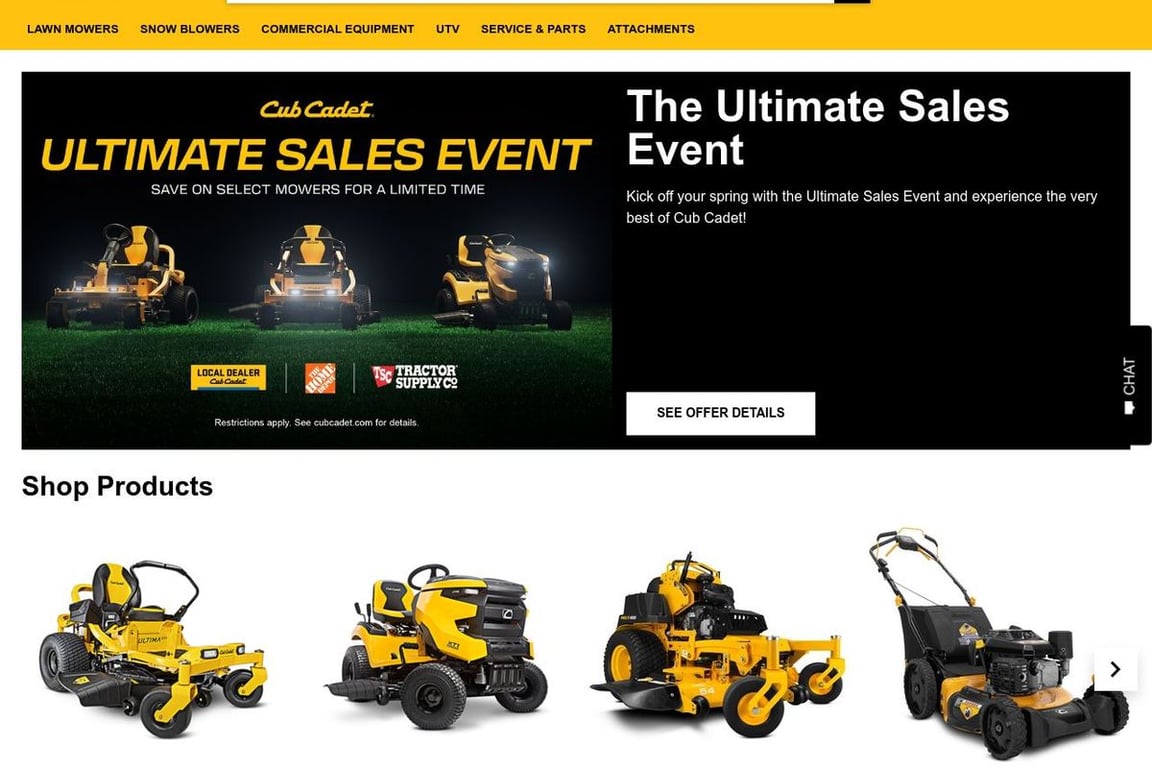 Cub Cadet homepage