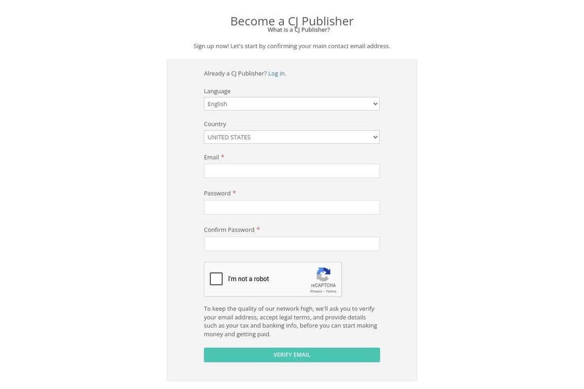 Kappa affiliate program signup page
