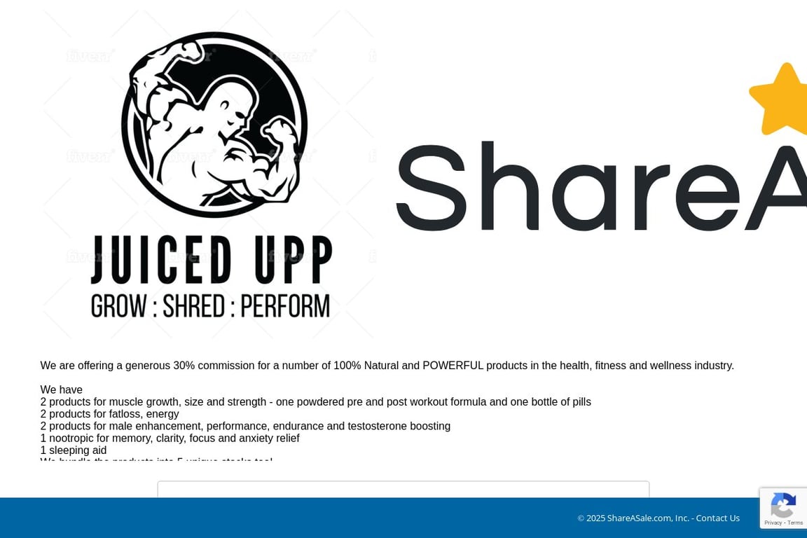 Juiced Upp affiliate program signup page