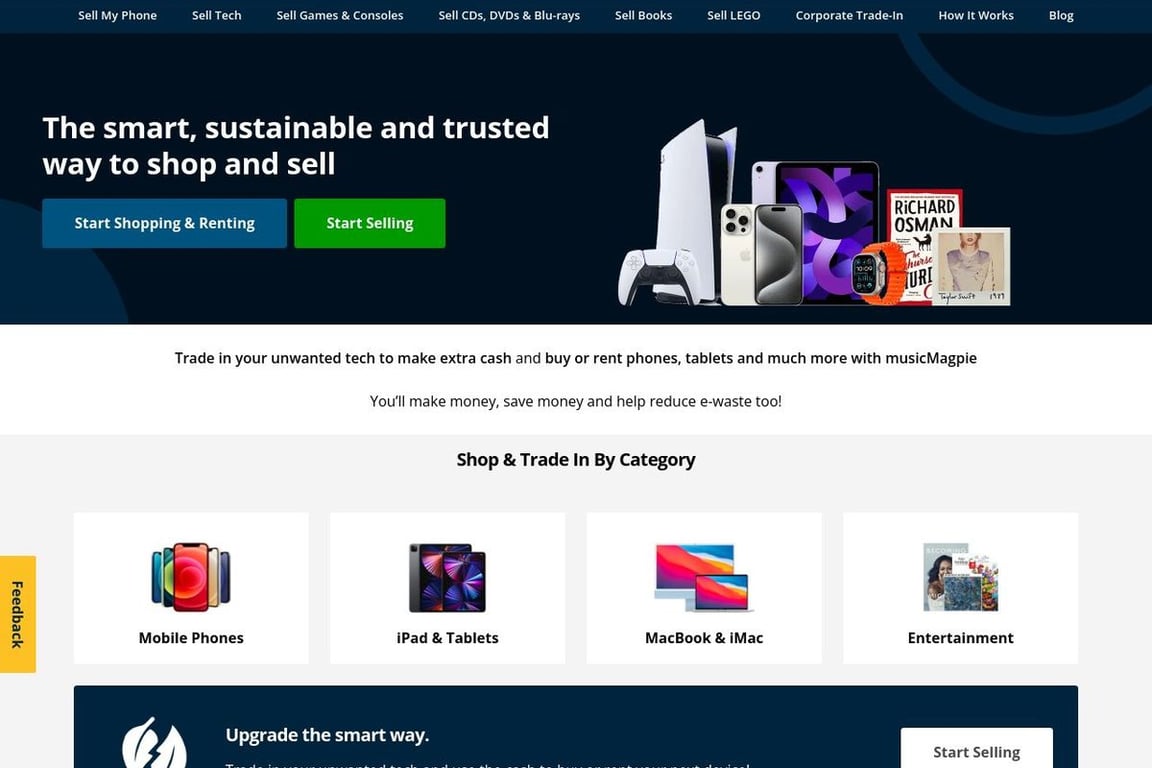 Music Magpie UK homepage