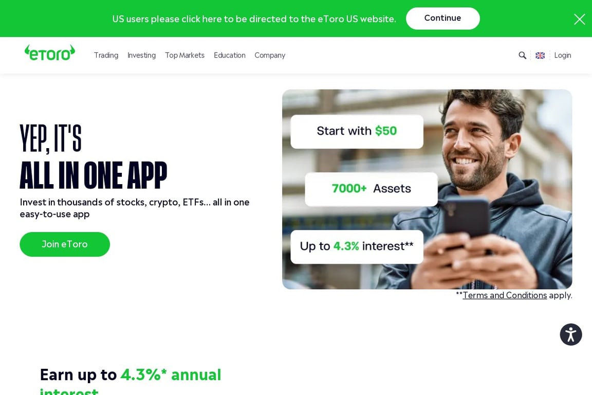 EToro Partners homepage
