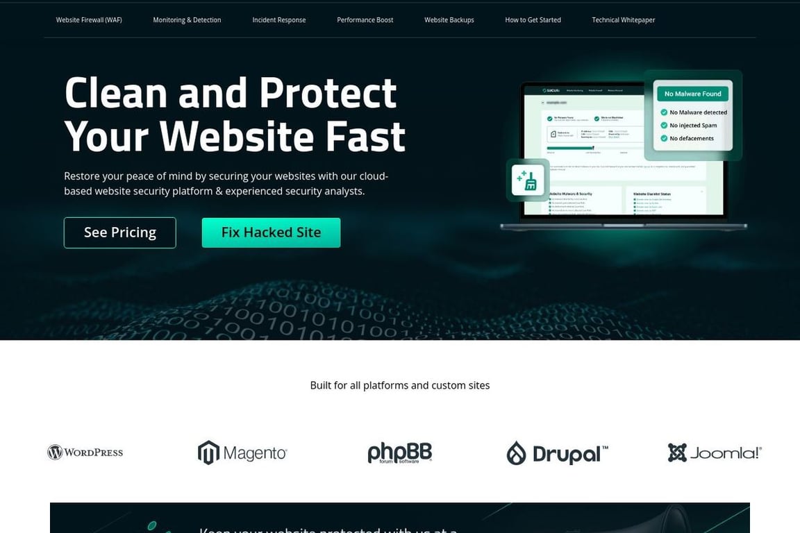 Sucuri homepage