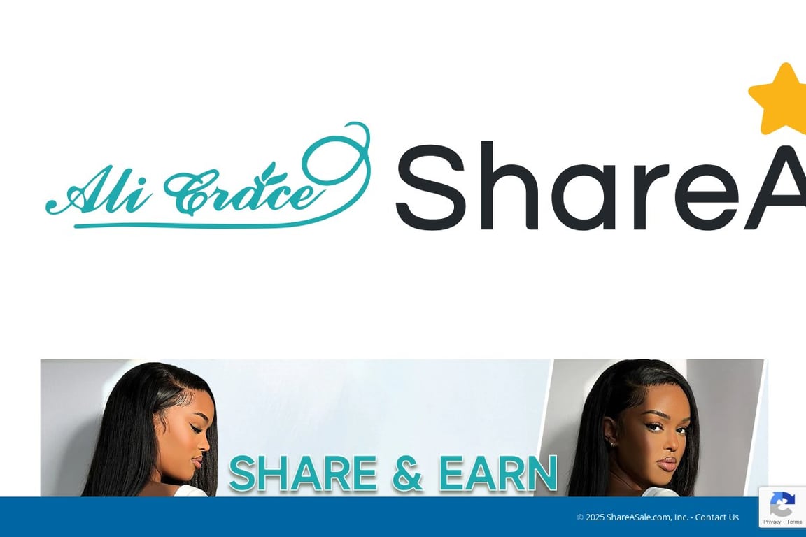 Ali Grace Hair affiliate program signup page