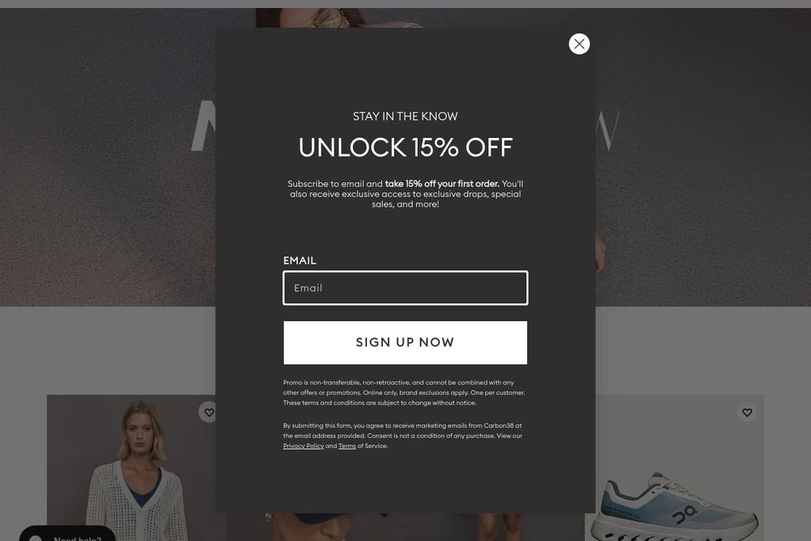 Carbon38 homepage