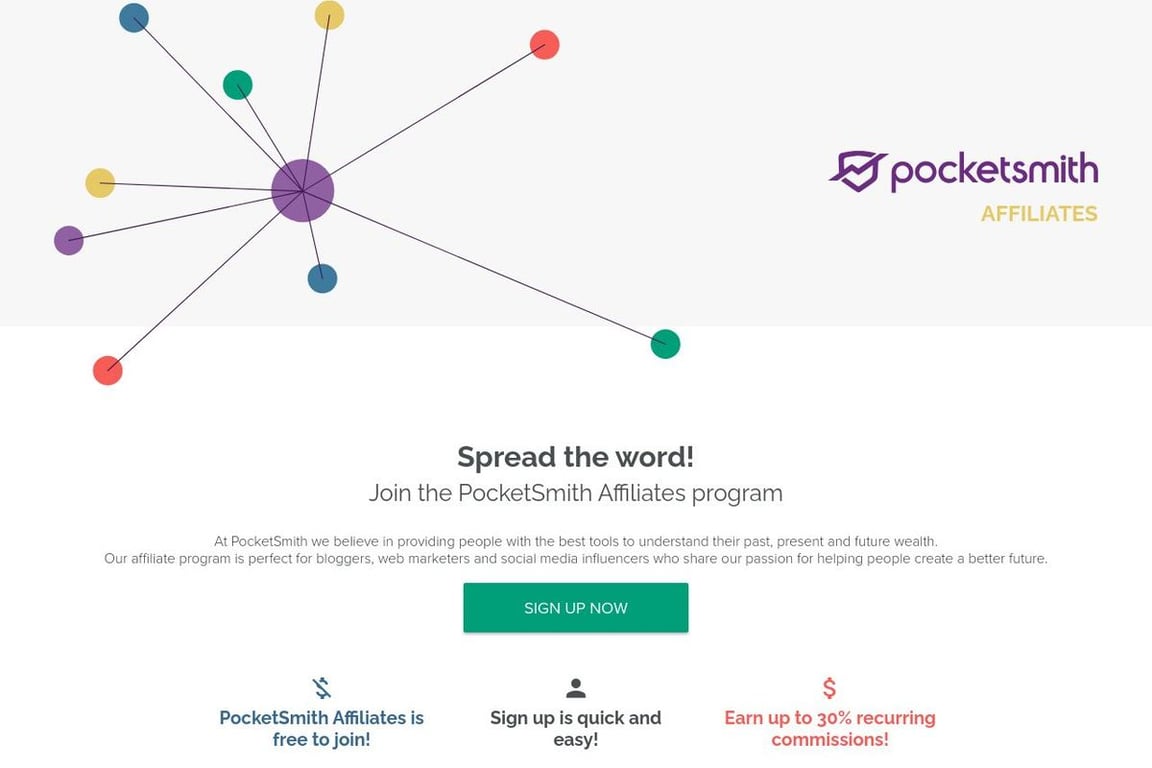 PocketSmith affiliate program signup page