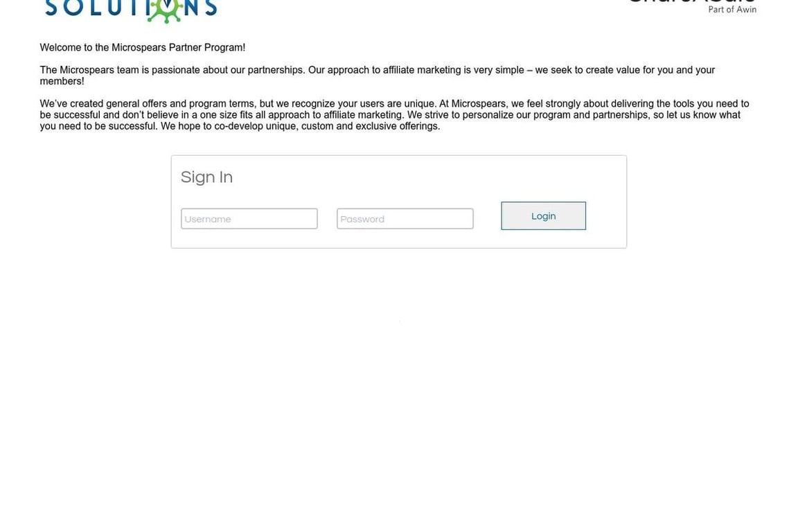 MicroSpear affiliate program signup page